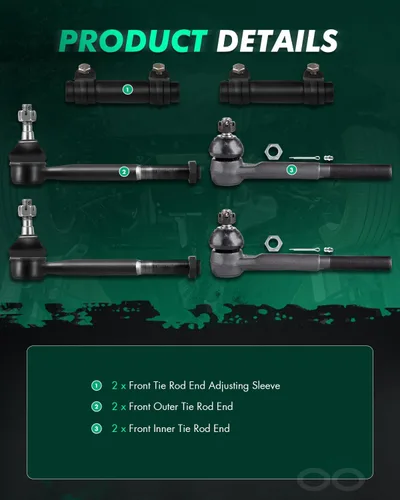 Vista 3 de SCITOO Mangas de ajuste de extremo de barra de dirección compatibles con Chevrolet para GMC K1500 K2500 K3500 Suburban 1988-2000 6 piezas