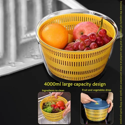 Vista 7 de Bothyi - Colador eléctrico recargable de gran capacidad, de secado rápido, automático, para ensalada, color gris