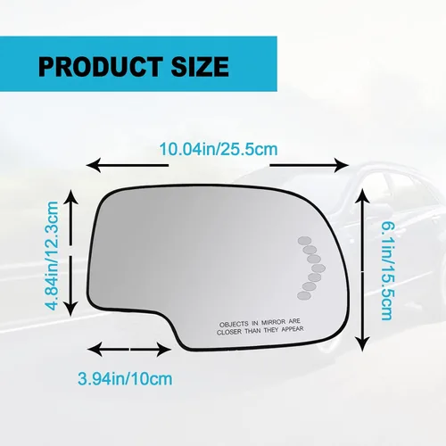 Vista 2 de Espejo calefactable de repuesto para Cadillac Escalade 2003-2007, espejo convexo de visión lateral con señal de giro compatible con Chevrolet
