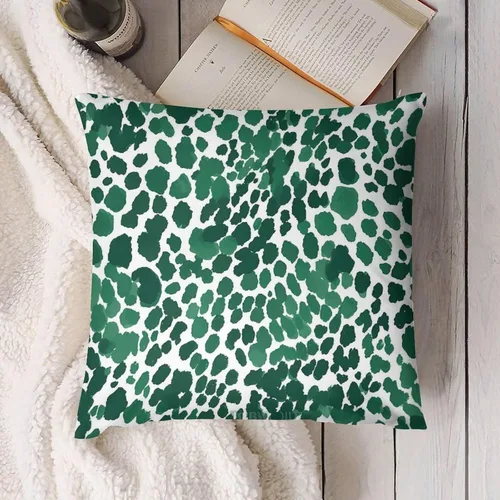 Vista 3 de Fundas de almohada de terciopelo con estampado de leopardo esmeralda y guepardo, funda de cojín con estampado de animales, fundas de almohada