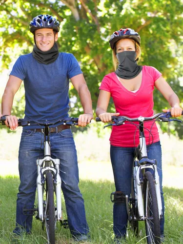 Vista 5 de Geyoga Máscara facial de invierno para hombres, máscara de protección UV, protector solar, transpirable, resistente al viento, polainas