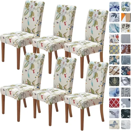 Vista 93 de SPRINGRICO Juego de 4 fundas para sillas de comedor, fundas elásticas para sillas de comedor, de elastano lavables, fundas para sillas Parsons