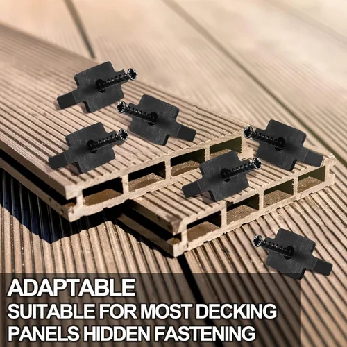 Vista 6 de Sujetadores ocultos, clips de nailon para fijación de cubierta, sujetadores de cubierta compuestos con tornillos de cubierta de metal para tablas