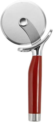 Vista 5 de KitchenAid Rueda de pizza gourmet de acero inoxidable con hoja afilada para cortar fácilmente cortezas de pizza, pasteles y más, protector de dedos