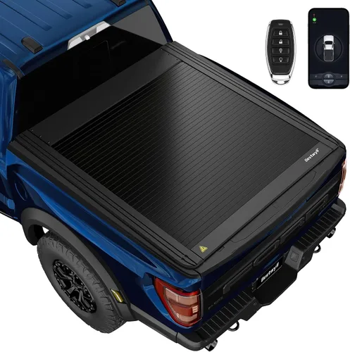 Bestwyll Cubierta rígida retráctil eléctrica Tonneau para Ford F-150 5.5 2015-2026 (incl. Raptor/Lightning) - Diseño de ranura en T doble y con