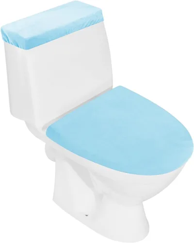 Vista 19 de Funda elástica de terciopelo para tapa de inodoro y tapa de tanque, juego de fundas para asiento de inodoro súper suave de lujo de terciopelo