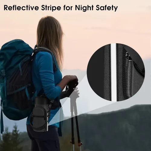 Vista 7 de CaseBot Bolsa de transporte para botella de agua, bolsa deportiva para botella de agua con correa de mano ajustable para el hombro y 2 bolsillos