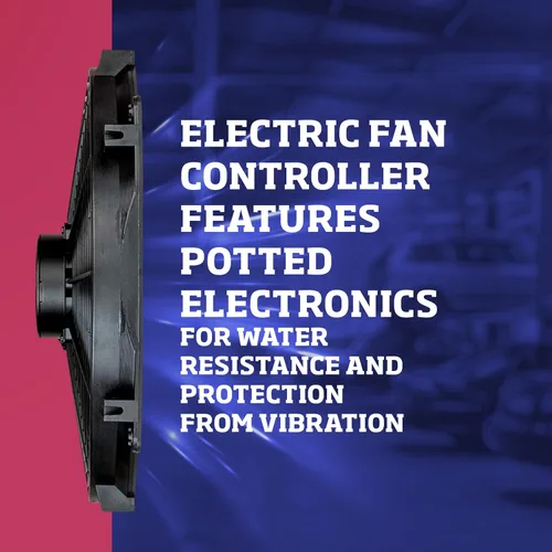 Vista 6 de Flex-A-Lite Controlador de ventilador eléctrico compacto y ajustable y kit de relé con sonda de temperatura roscada, controlador de ventilador