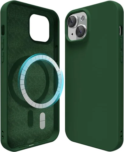 Vista 155 de oakxco Funda de silicona para iPhone 12 Pro Max, magnética, compatible con carga inalámbrica Magsafe, cubierta protectora de goma suave y delgada