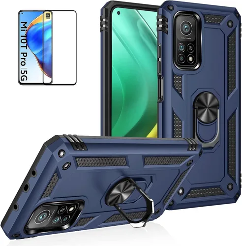 Vista 94 de Funda para Xiaomi POCO X3 NFC /X3 Pro con protector de pantalla, armadura de protección militar híbrida resistente a prueba de golpes, funda Negro