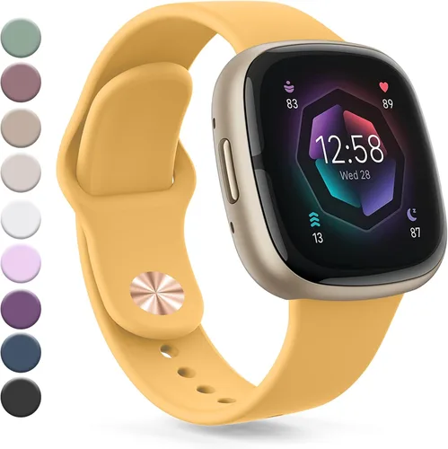 Vista 23 de Vanjua Correa compatible con Fitbit Sense 2 / Sense Bands, Fitbit Versa 4 / Versa 3 bandas para mujeres y hombres, correa de repuesto de silicona