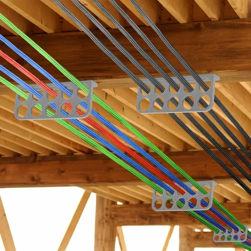 Vista 8 de Paquete de 10 soportes de cable para persecución de cables, soporte de cable para gestión organizada de cables eléctricos NMB, dispensador de cables