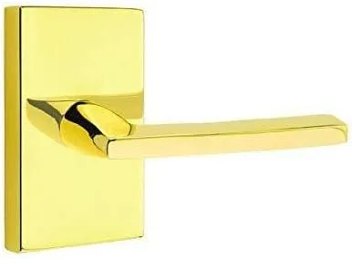 Vista 3 de Emtek Juego de privacidad, roseta rectangular moderna, palanca Helios, negro plano, RH