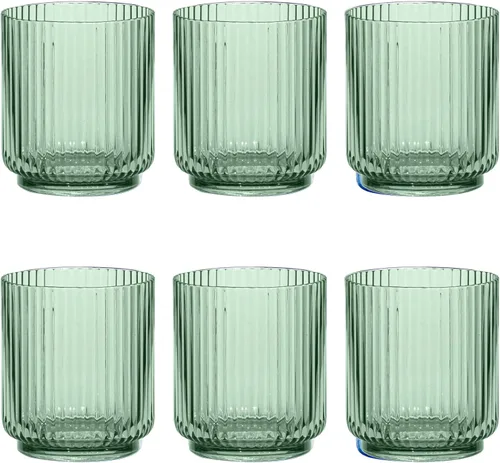 Vista 16 de TarHong Mesa - Vasos de plástico prémium apilables para bebidas y vino, 15 onzas, transparente, juego de 6