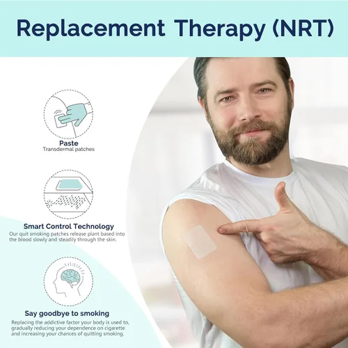 Vista 5 de Parches para dejar de fumar Paso 1, 21 mg de ayuda para dejar de fumar, parche del sistema transdérmico, 30 unidades, calcomanías para dejar