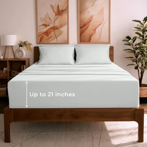 Vista 30 de Mellanni - Juego de sábanas individual de 4 piezas de la colección icónica, (incluyendo 2 fundas de almohada), bolsillo profundo de 16 pulgadas