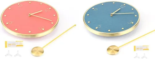 Vista 9 de Reloj de pared de péndulo moderno, reloj de pared grande para sala de estar, funciona con pilas, reloj de pared de péndulo silencioso para el hogar