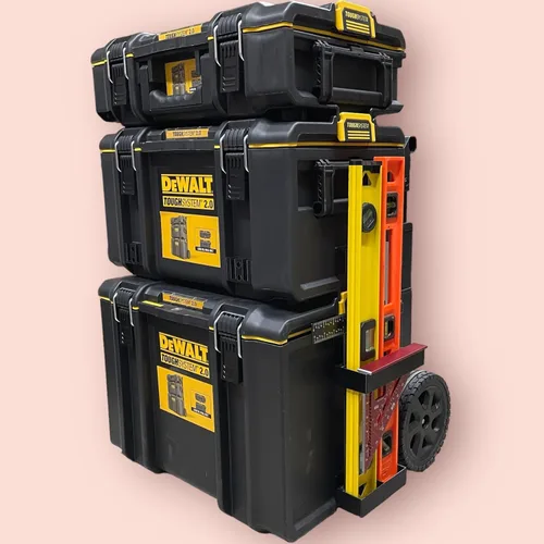 Vista 2 de Generic Soporte de regla cuadrado en T de doble nivel con borde cuadrado 5 en 1 compatible con Dewalt Tough Systems 2.0, ABS impreso en 3D, 5