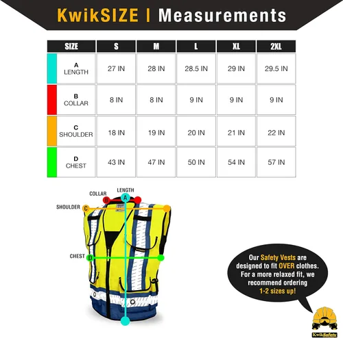 Vista 6 de KwikSafety Chaleco de seguridad Godfather Sheriff [amarillo/azul, XL] + paquete de casco de ala completa TORTOISE