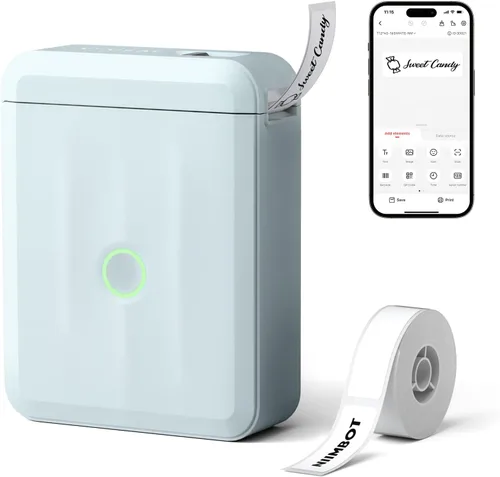 NIIMBOT D110 Versión mejorada Minimáquina etiquetadora con cinta, impresora térmica Bluetooth portátil, etiquetadora de pegatinas con múltiples