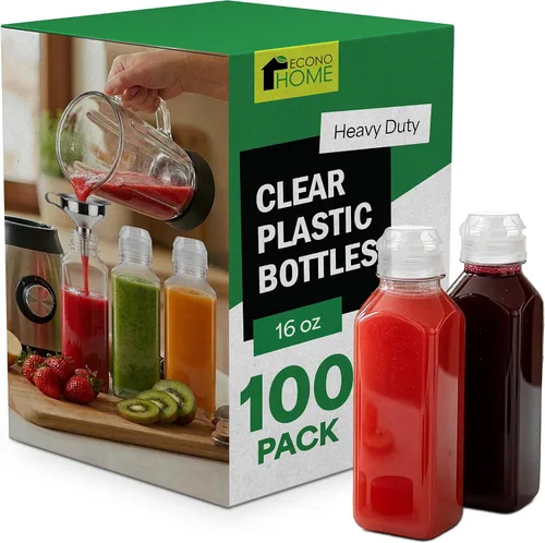 Vista 20 de EconoHome Paquete de 50 botellas redondas de jugo de 12 onzas, sin BPA