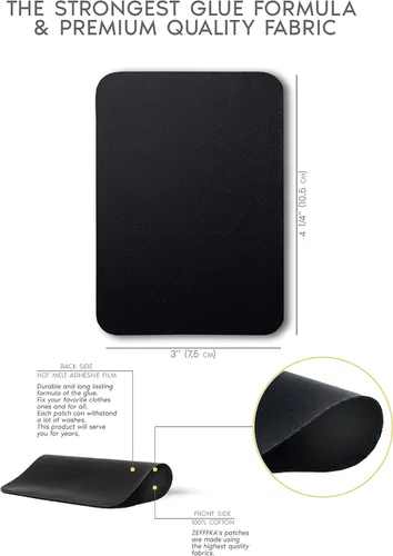 Vista 3 de ZEFFFKA Parches termoadhesivos de tela de alta calidad en el interior y el exterior, pegamento más fuerte, 100% algodón, kit de decoración