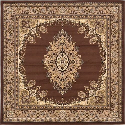 Vista 45 de Unique Loom Reza Collection- Alfombra, Polipropileno, Verde