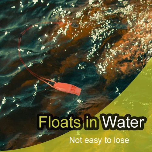 Vista 8 de CooBigo 4Pcs Emergency Whistles, Loud Shrill Safety Whistle with Reflective Lanyard for Climbing Hiking Camping Boat Kayak