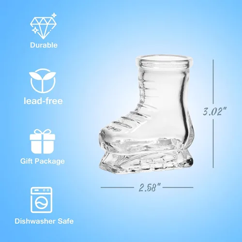 Vista 2 de Juego de 6 vasos de chupito de 1.5 onzas/patines de hielo/vasos de chupito divertidos