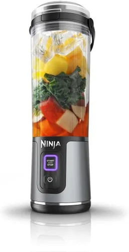 Ninja BC151BK Blast Licuadora Portátil, Sin Cable, Recipiente de 18oz, Licuadora Personal - para Batidos y Licuados, Libre de BPA, Tapa Hermética y