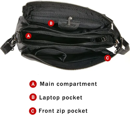 Vista 6 de SHESTORY Bolsos de hombro de cuero genuino para mujer, bolsos cruzados para mujer