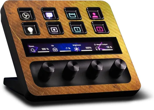 Vista 10 de MightySkins - Piel de fibra de carbono compatible con Elgato Stream Deck + – Too Many Roses Acabado de fibra de carbono texturizado protector