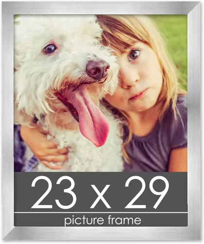 Vista 9 de Marco de madera de peltre plateado de 19 x 25 pulgadas con plexiglás acrílico UV, respaldo de tablero de espuma y accesorios incluidos