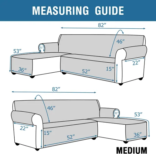 Vista 5 de Funda de sofá modular, 1 pieza, reversible, impermeable, en forma de L, protector de muebles para niños, perros y gatos con correas elásticas
