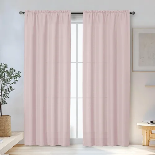 Vista 53 de OWENIE Bob Juego de 2 Paneles de Cortinas Negras de Cocina para Ventanas de 36 Pulgadas de Largo, Cortinas Cortas de Café con Textura de Lino