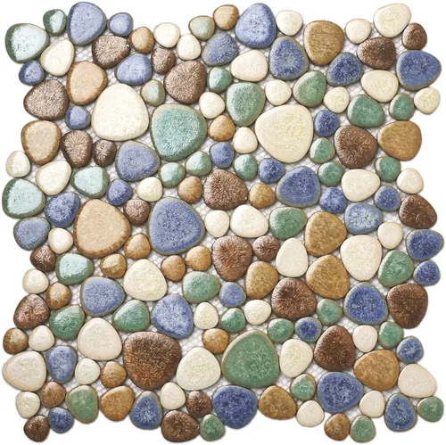 Parrotile Azulejos de guijarro mate para suelo de ducha, azulejos de mosaico para pared de baño, suelo antideslizante [5 hojas]