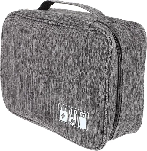 SHINEOFI Portable Cable Organizer Bag for Travel Cord Storage Case with Zipper Compact Tech Wire Organizer for Earphones Chargers Data Cables and