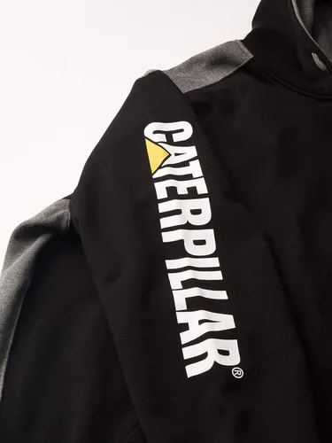 Vista 5 de Cat Men's Logo Panel Hooded Sweatshirt (Regular and Big Sizes)