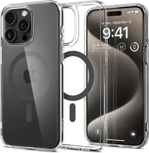 Vista 79 de Spigen Funda para iPhone 13 Mini, ultra híbrida MagFit [antiamarilleo] [compatible con Magsafe] - Transparente