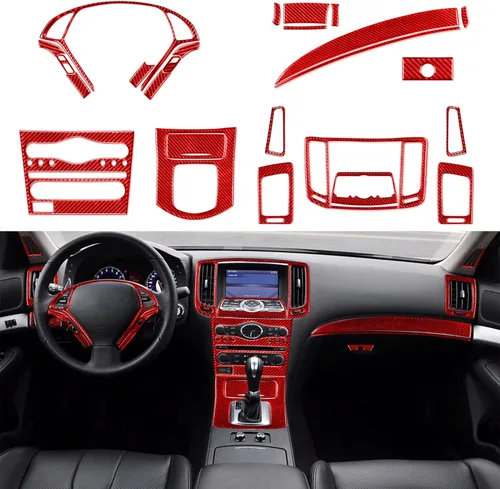 Vista 55 de NVCNX Real Premium Carbon Fiber Compatible with Infiniti G37 2011 2012 2013 Coupe Sedan Convertible Accessories Car Center Console Dash Dashboard