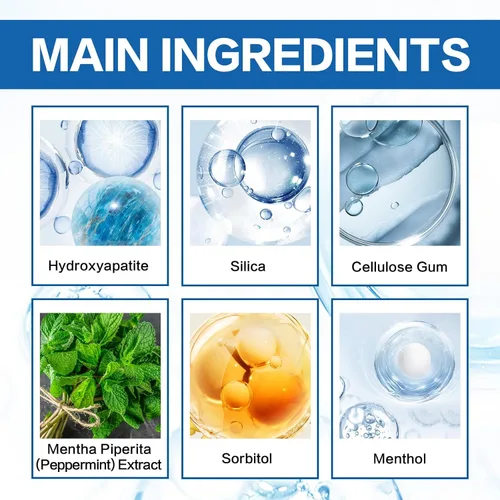 Vista 6 de 2 piezas de pasta de dientes hidroxiapatita al 7.5%, pasta de dientes de limpieza profunda, protección avanzada del esmalte, fórmula suave y eficaz