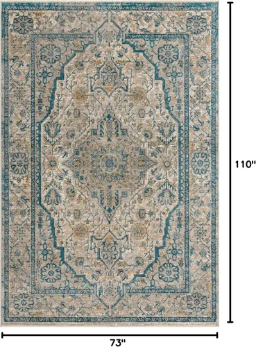 Vista 122 de Unique Loom Lola Collection - Alfombra tradicional (2 pies 2 pulgadas x 3 pies 1 pulgada, rectangular, azul/gris)