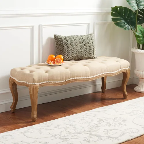 Vista 9 de Safavieh Mercer Collection Randy Banco de lino beige