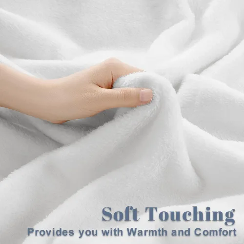 Vista 6 de Shilucheng - Cobija de forro polar de lujo, muy suave y cálida, de felpa, ligera, cobijas para sillón, cama, tamaño king, queen, matrimonial