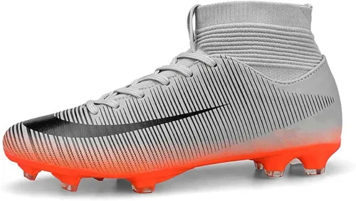KAEAEILSS Botas de fútbol para hombre Spikes High Top unisex para exteriores e interiores botas de fútbol para jóvenes