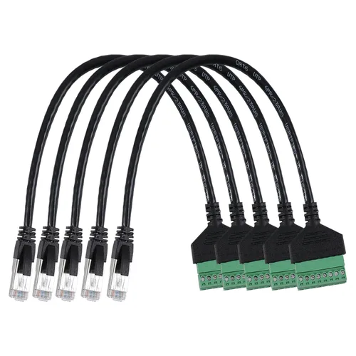 Vista 11 de Adaptador de bloque de terminales de tornillo RJ45 hembra a 8 pines para Cat7 Cat6 Cat5 Extensor Ethernet CCTV UTP Digital DVR Internet, RJ45 8P8C
