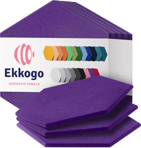 Vista 73 de Paneles acústicos de alta densidad para amortiguar sonidos, forma hexagonal, paquete de 12 unidades de 14" x 12.1" x 0.4", color turquesa océano