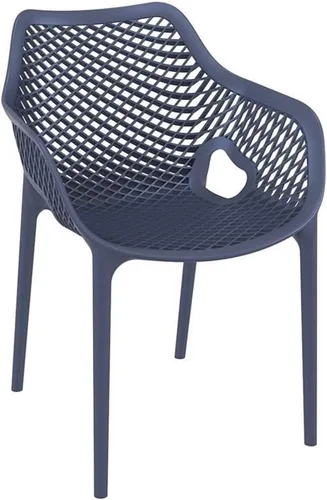Compamia Air XL - Silla de comedor para patio al aire libre, color gris oscuro (juego de 2)
