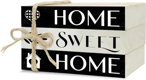 Vista 9 de Mini libros decorativos para decoración del hogar, pequeña pila de libros de madera para decoración de mesa, libro de decoración del hogar