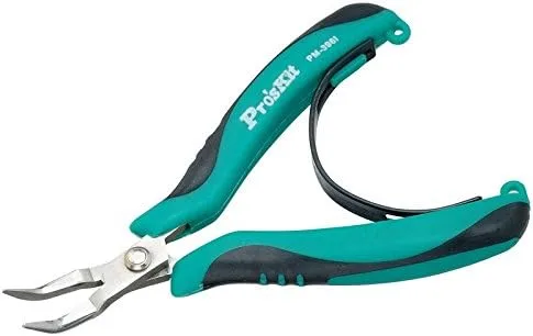 Vista 2 de Pro39; sKit PM-396I AISI420 Alicates de nariz doblada de acero inoxidable Alicates de alambre de envoltura de abalorios herramienta de joyería